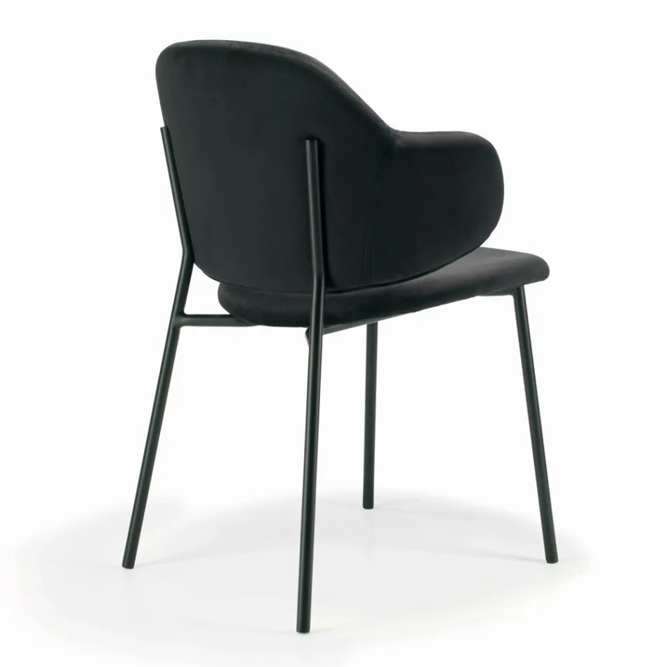 Lounge Chair Made of Steel and Velvet Made in Italy - Foggia Viadurini