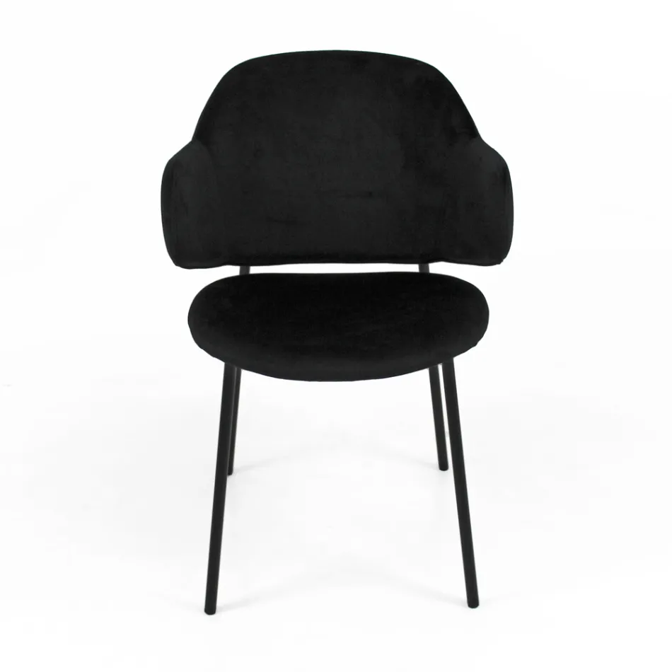 Lounge Chair Made of Steel and Velvet Made in Italy - Foggia Viadurini
