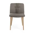 Lounge Chair Upholstered in Fabric and Ash Legs Design - Florinda Viadurini