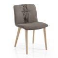 Lounge Chair Upholstered in Fabric and Ash Legs Design - Florinda