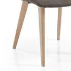 Lounge Chair Upholstered in Fabric and Ash Legs Design - Florinda Viadurini