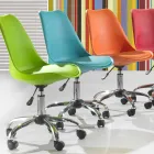 Office Chair with Petrol Lift in Colored Polypropylene and Metal - Loredana Viadurini