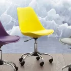 Office Chair with Petrol Lift in Colored Polypropylene and Metal - Loredana Viadurini