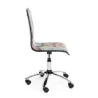 Swivel Office Chair in Steel and Eco-leather with Map Print - Lollo Viadurini