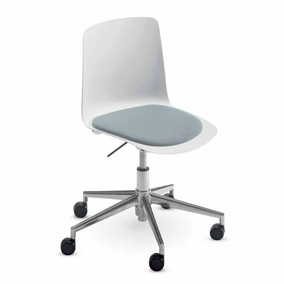 Office Chair in Aluminium and Polypropylene Made in Italy, 2 Pieces - Charita Viadurini