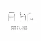 Leather Office Chair with Chrome Steel Structure Made in Italy - Quartz Viadurini