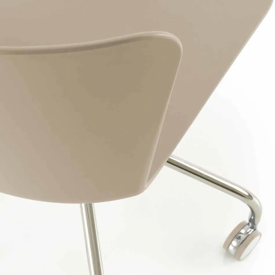 Office Chair in Polypropylene with Chromed Base Made in Italy - Plutonio Viadurini