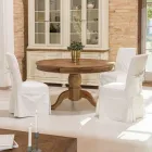 Chair Decorated with Bow for Lounge in Wood and Cotton - Slide Viadurini