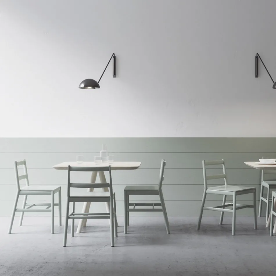 High Quality Chair in Solid Beech Wood Made in Italy, 2 Pieces - Nora Viadurini