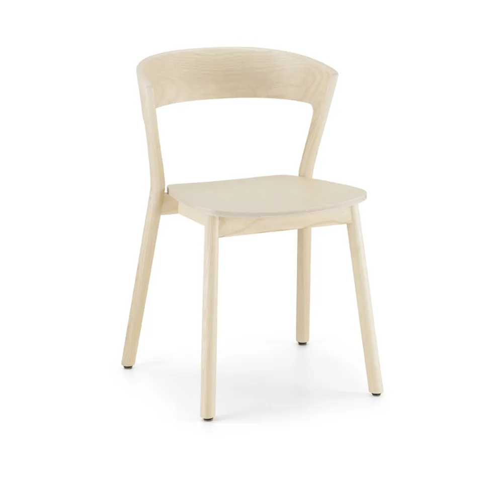 High Quality Chair in Ash Wood Made in Italy, 2 Pieces - Oslo Viadurini