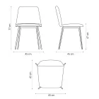 Luxury Leather Chair with Metal Legs Made in Italy, 2 Pieces - Molde Viadurini