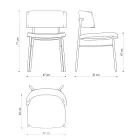 Luxury Fabric Chair with Metal Base Made in Italy, 2 Pieces - Alaska Viadurini