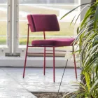 Luxury Fabric Chair with Metal Base Made in Italy, 2 Pieces - Alaska Viadurini