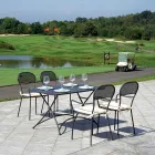 Stackable Garden Chair with Anthracite Colour Iron Structure - Nadege Viadurini