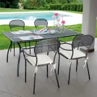 Stackable Garden Chair with Anthracite Colour Iron Structure - Nadege Viadurini