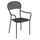 Stackable Garden Chair with Anthracite Colour Iron Structure - Nadege Viadurini
