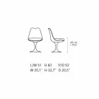 Swivel Chair in Lacquered Aluminium with Leather Seat Made in Italy - Cabiria Viadurini