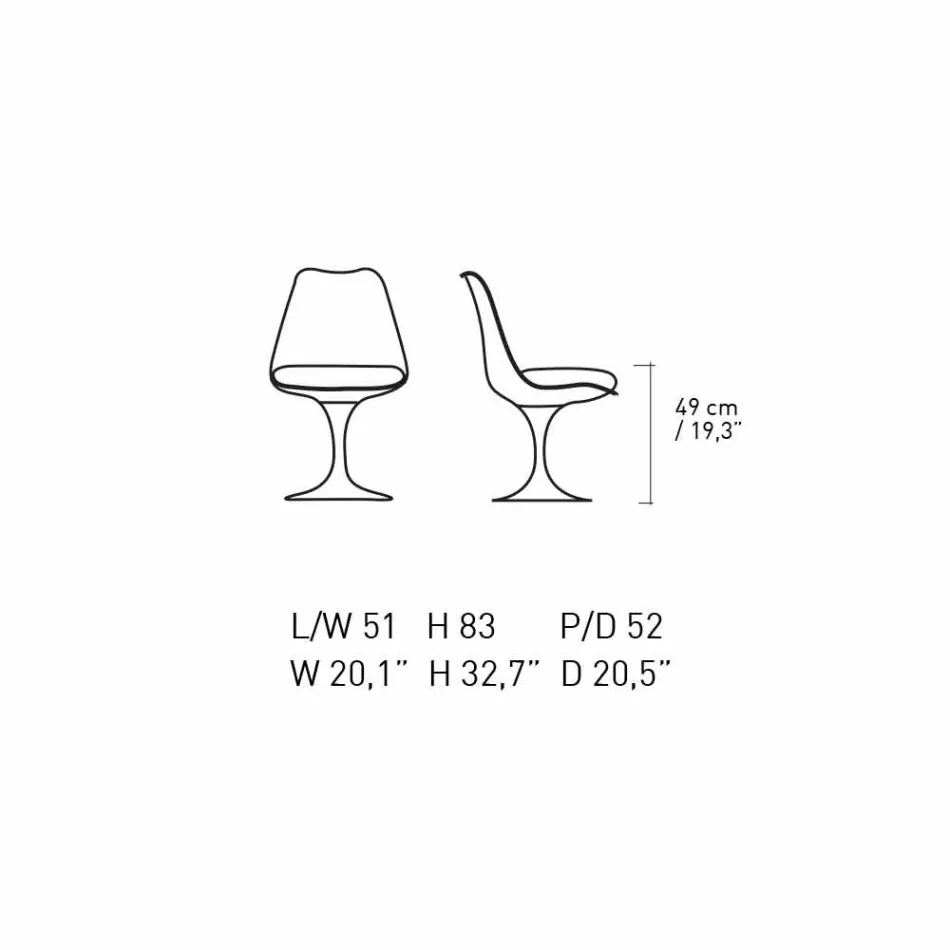 Swivel Chair in Lacquered Aluminium with Leather Seat Made in Italy - Cabiria Viadurini