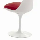 Swivel Chair in Lacquered Aluminium with Leather Seat Made in Italy - Cabiria Viadurini