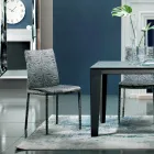 Padded and Fabric Upholstered Chair Made in Italy 4 Pieces - Monnalisa Viadurini