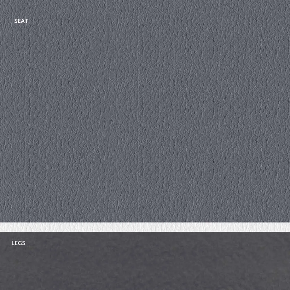 Padded Steel Chair and Faux Leather Seat with White Edge – Nirvana Viadurini