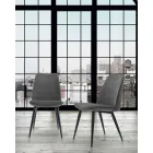 Padded Dining Room Chair with Lacquered Steel Base – Granella Viadurini