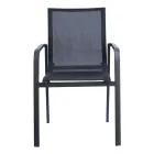 Stackable Chair with Aluminium and White or Grey Textilene Armrests - Greenstyle Viadurini