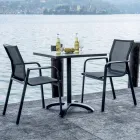 Stackable Chair with Aluminium and White or Grey Textilene Armrests - Greenstyle Viadurini