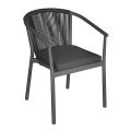 Stackable Chair with Aluminium Seat with Cushion and Rope Back - Aria