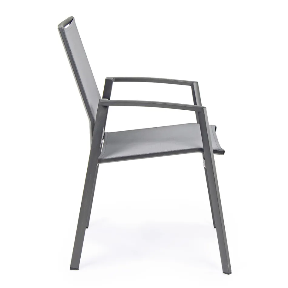 Stackable Outdoor Chair in Painted Aluminium, Homemotion, 4 pieces - Odelia Viadurini