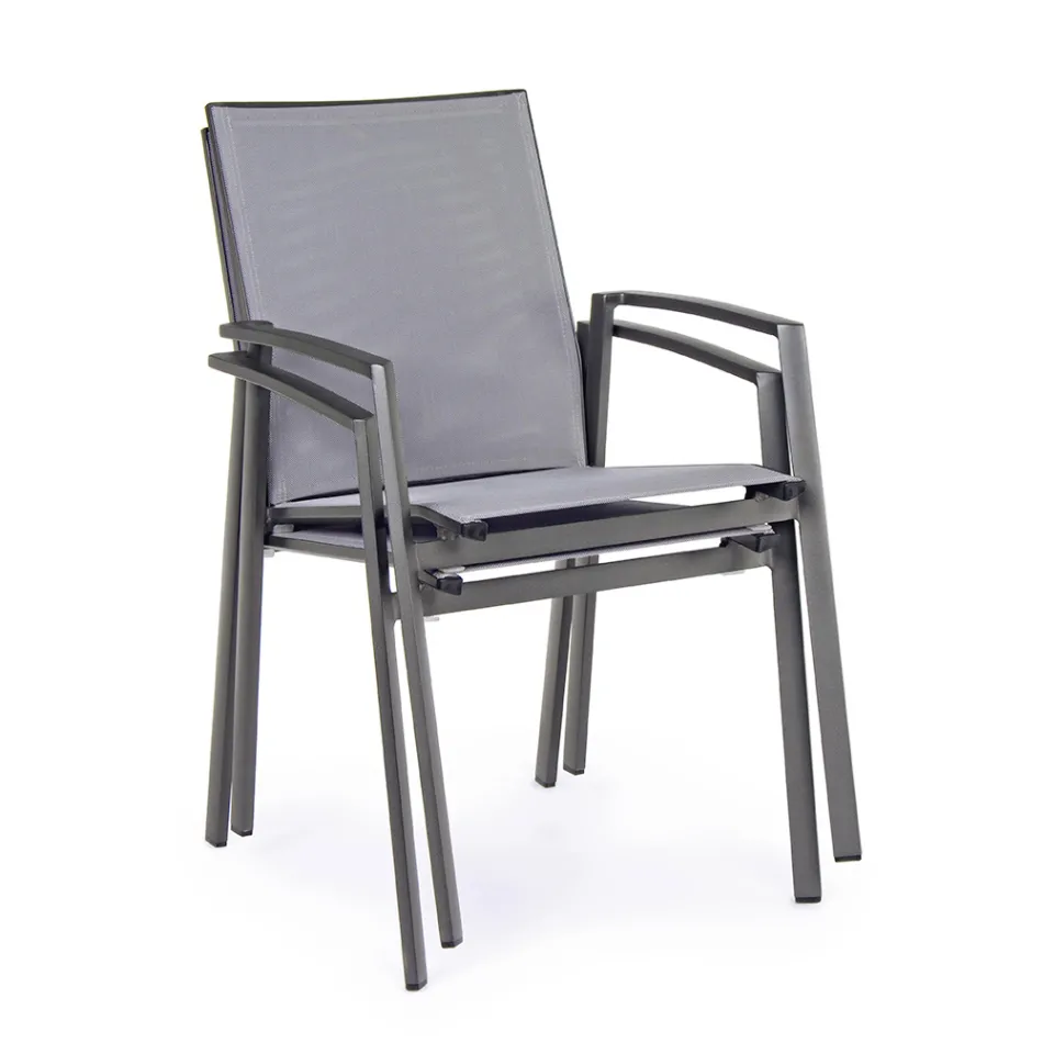 Stackable Outdoor Chair in Painted Aluminium, Homemotion, 4 pieces - Odelia Viadurini