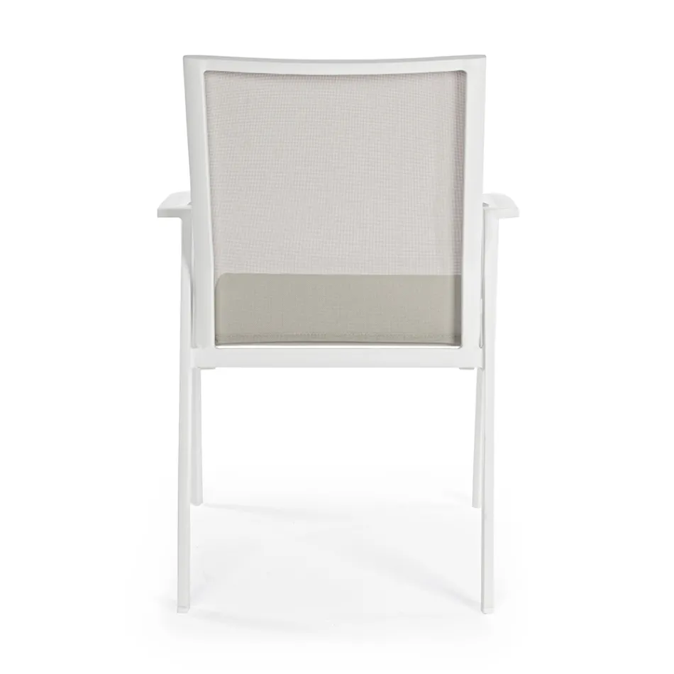 Stackable Outdoor Chair in Painted Aluminium, Homemotion, 4 pieces - Odelia Viadurini