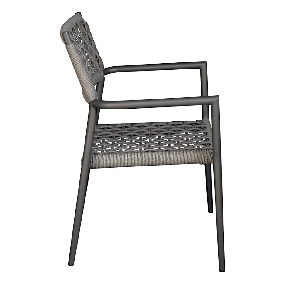 Stackable Outdoor Chair with Twist Wicker Seat and Back - Solefresco Viadurini