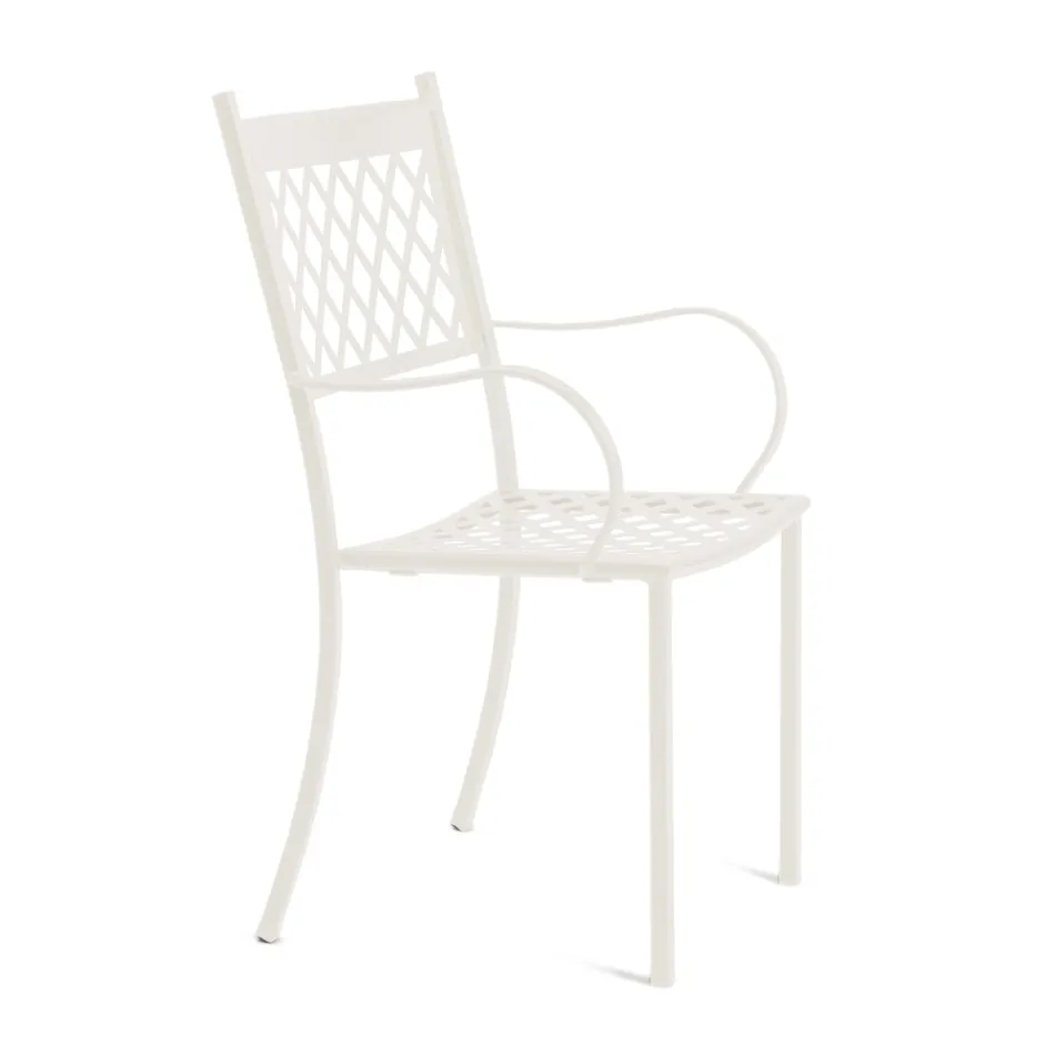 Stackable Outdoor Chair in Galvanized Steel Made in Italy 4 Pieces - Celia Viadurini