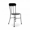 Stackable Outdoor Iron Chair with Cushion Made in Italy 2 Pieces - Allegra
