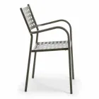 Stackable Outdoor Chair in Painted Metal Made in Italy, 8 Pieces - Lina Viadurini
