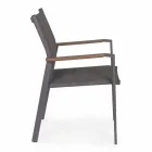 Stackable Outdoor Chair in Textilene and Anthracite Aluminium, 6 Pieces - Urban Viadurini