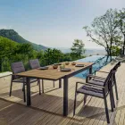 Stackable Outdoor Chair in Textilene and Anthracite Aluminium, 6 Pieces - Urban Viadurini