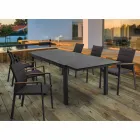 Stackable Outdoor Chair in Textilene and Anthracite Aluminium, 6 Pieces - Urban Viadurini