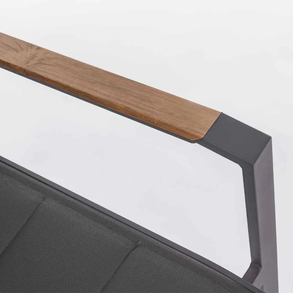 Stackable Outdoor Chair in Textilene and Anthracite Aluminium, 6 Pieces - Urban Viadurini