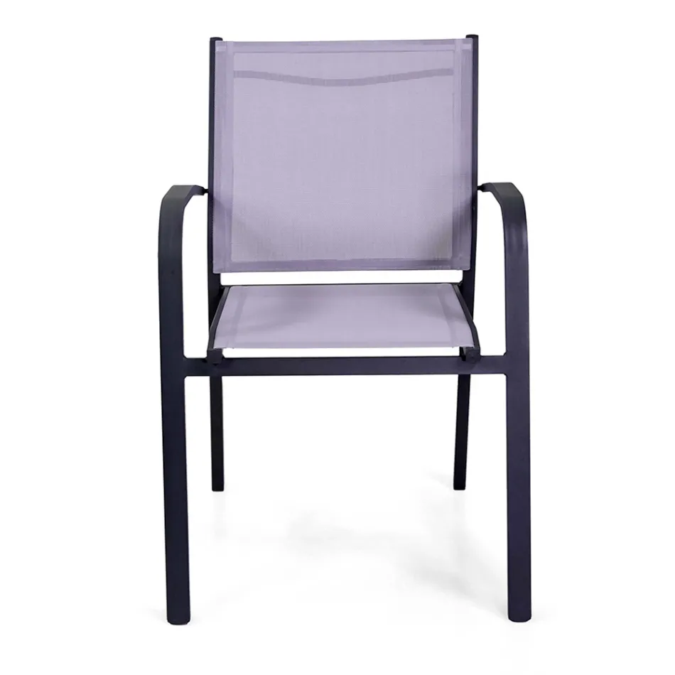 Stackable Outdoor Chair in Textilene and Aluminium Frame - Pennarello Viadurini