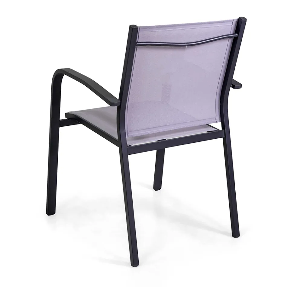 Stackable Outdoor Chair in Textilene and Aluminium Frame - Pennarello Viadurini