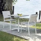 Stackable Aluminium and Textilene White or Grey Garden Chair - Floraforma Viadurini