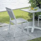 Stackable Aluminium and Textilene White or Grey Garden Chair - Floraforma Viadurini