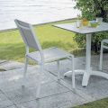 Stackable Aluminium and Textilene White or Grey Garden Chair - Floraforma
