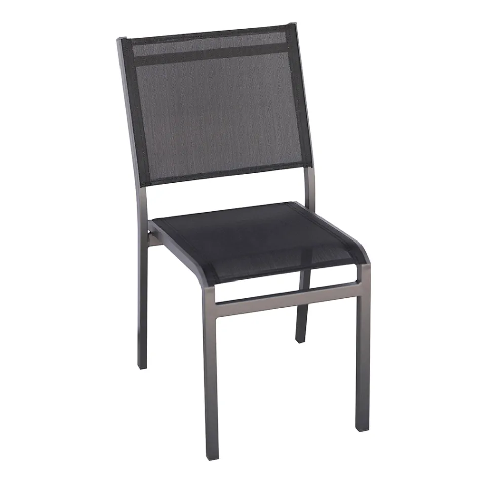 Stackable Aluminium and Textilene White or Grey Garden Chair - Floraforma Viadurini