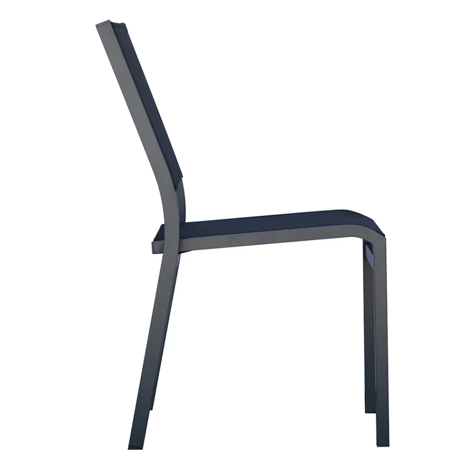 Stackable Aluminium and Textilene White or Grey Garden Chair - Floraforma Viadurini