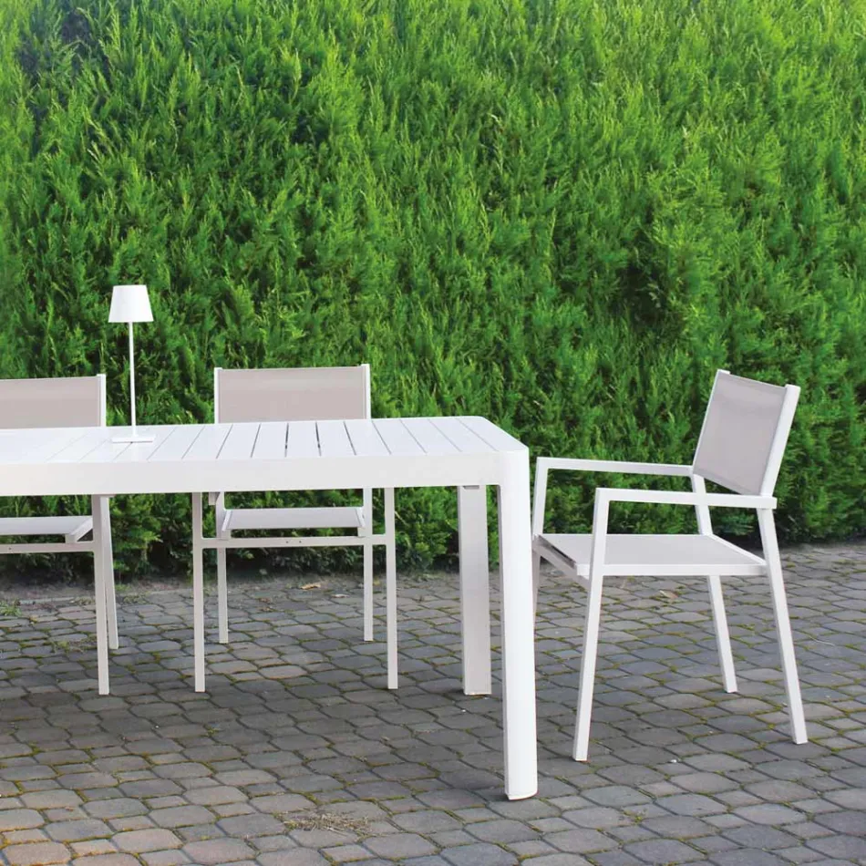 Stackable Garden Chair in Aluminium and Textilene - Ninfea Viadurini