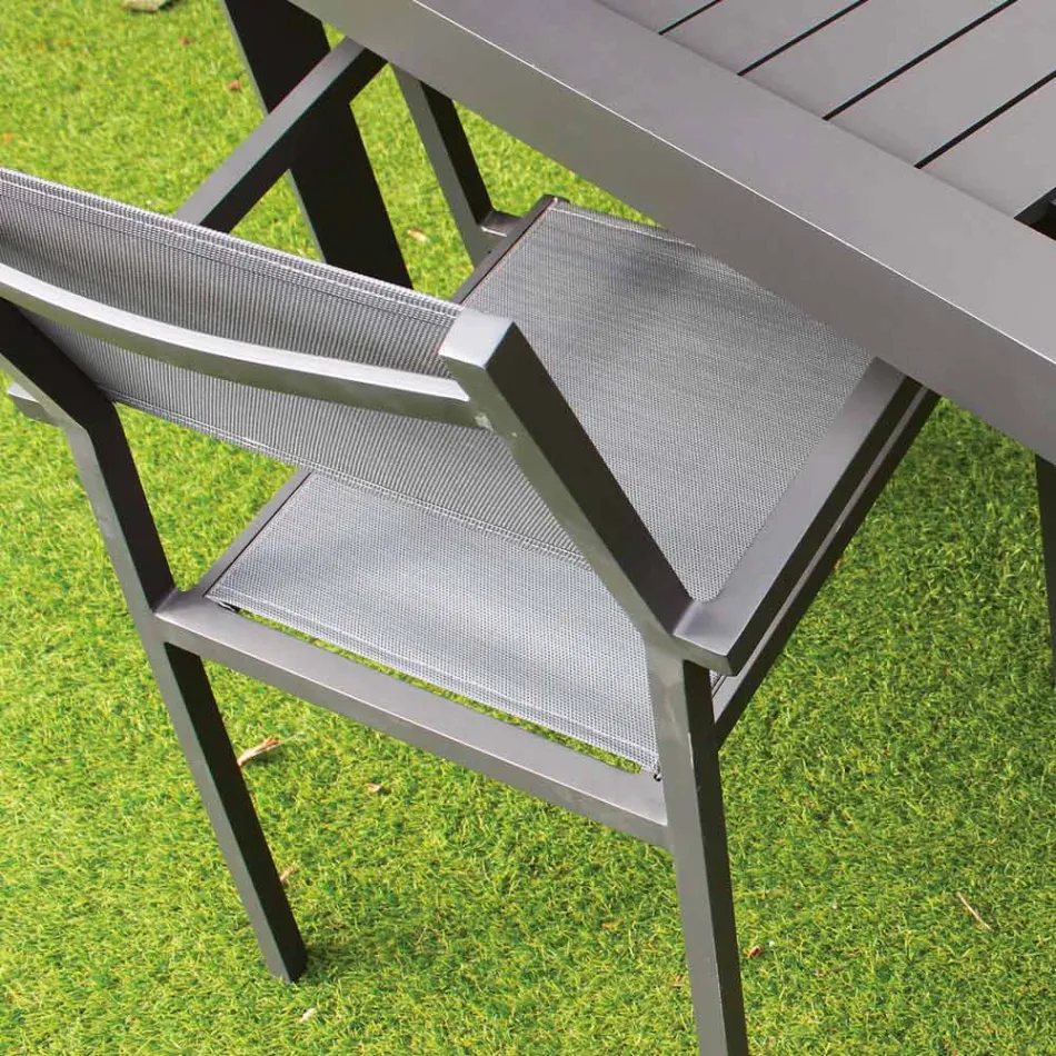 Stackable Garden Chair in Aluminium and Textilene - Ninfea Viadurini