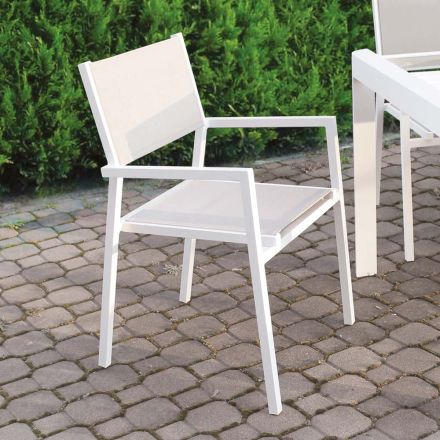 Stackable Garden Chair in Aluminium and Textilene - Ninfea Viadurini